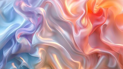 Soft silk, pastel palette, 3D art, smooth surfaces, ethereal