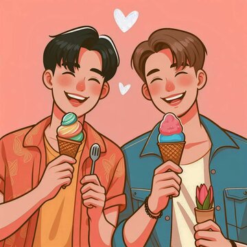 Conceito de casal homossexual. Gays, lesbicas e trans