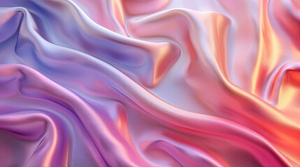 Obraz premium Silk fabric, pastel gradients, 3D rendering, smooth texture, elegant
