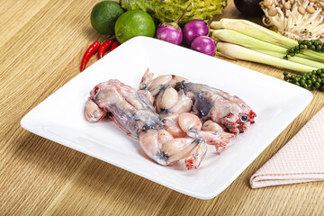 Delicous fresh raw uncooked frog