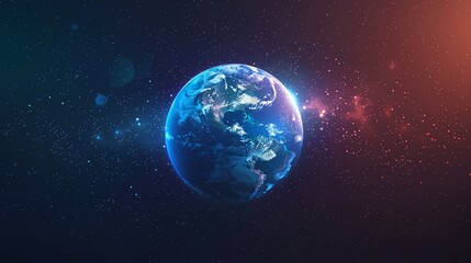 Fototapeta premium a blue and red earth with stars in the background