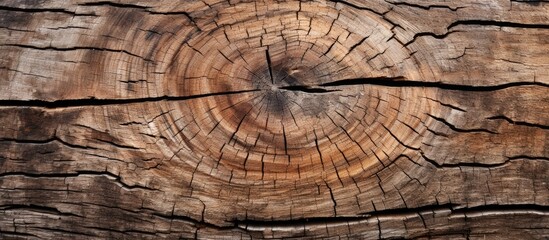 Close up wooden texture of cutting the old tree on natural background. Creative banner. Copyspace image