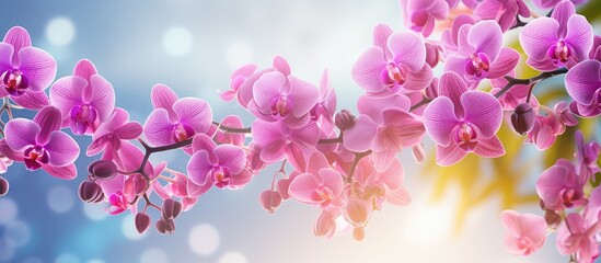 Plenty orchid flower in summer. Creative banner. Copyspace image