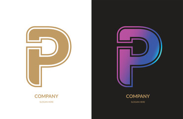 Letter P logo design vector template