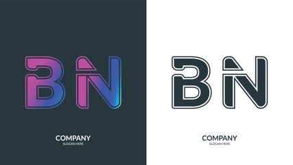 BN letter colorful logo in the circle. Vector design template elements for your application or corporate identity.
