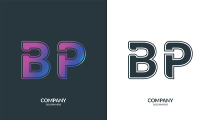 BP letter colorful logo in the circle. Vector design template elements for your application or corporate identity.