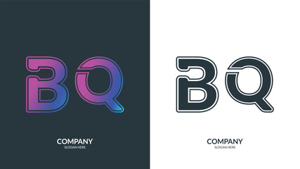 BQ letter colorful logo in the circle. Vector design template elements for your application or corporate identity.