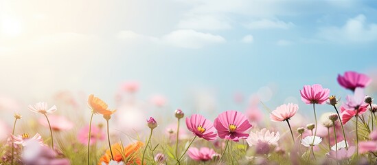 Obraz premium Summer flowers. Creative banner. Copyspace image