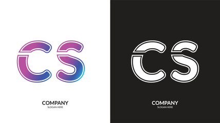 CS letter colorful logo in the circle. Vector design template elements for your application or corporate identity.