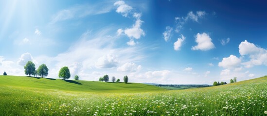 Fototapeta premium Summer field. Creative banner. Copyspace image