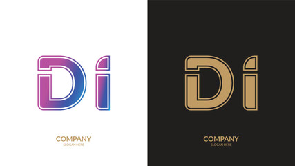 Letter Di logo design vector template.