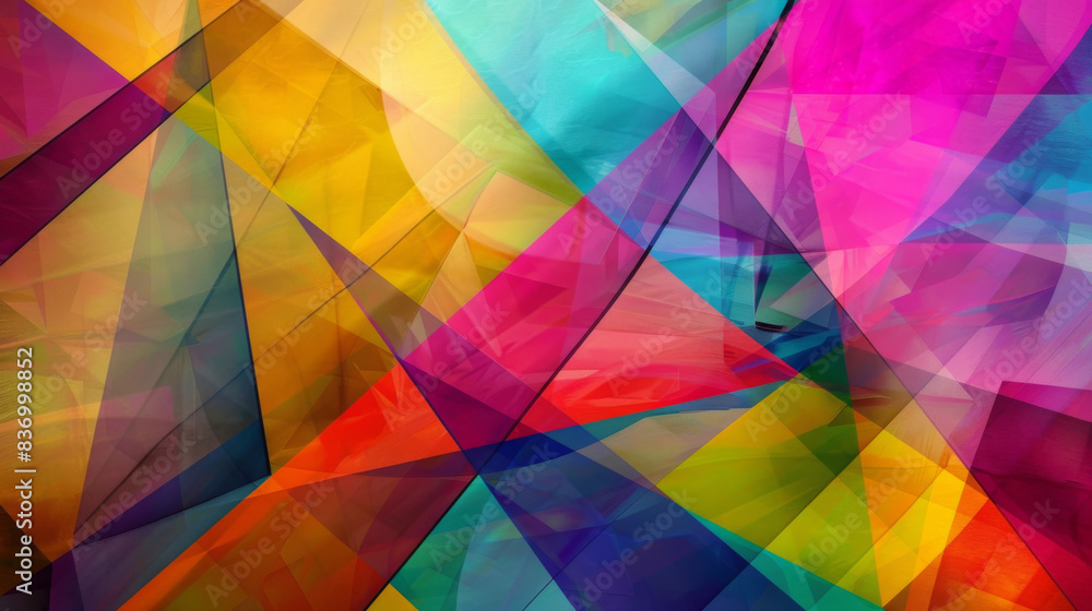Poster a colorful abstract painting with many different colors and shapes