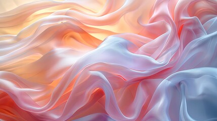 Obraz premium Silk fabric folds, pastel palette, watercolor effect, soft lighting, detailed
