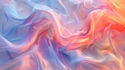 Obraz premium Silk background, pastel hues, digital art, flowing lines, high detail