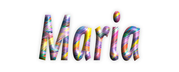 Maria - Threads, multicolored stripes - name - three-dimensional effect tubular writing - Vector graphics - Word for  presentations, greetings, banners, card, prints, cricut, silhouette, sublimation