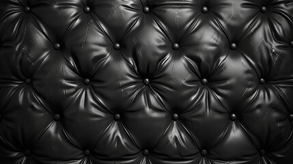 Fototapeta premium Patterned leather couch texture, black, 3D rendering, intricate design