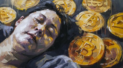 Bitcoin expert. A painting depicting a person who is an expert on Bitcoin and makes money from consulting and analytics in this area. --no text --ar 16:9 --quality 0.5 Job ID: bd584fcd-bc17-46ea-9320
