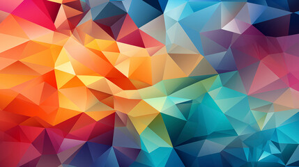 Fototapeta premium A Colorful Mosaic of Triangles Creates an Abstract, Clean Background