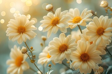 Summer Flowers Blooming in the Sun - Dreamy Daisy Garden, Nature's Beauty, Floral Photography for Greeting Cards