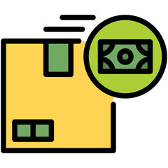 shipping costs filled line icon
