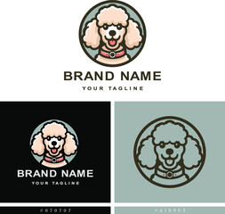 poodle dog logo design suitable for your brand