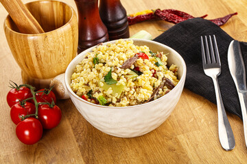 Bulgur with lamb and vegetables