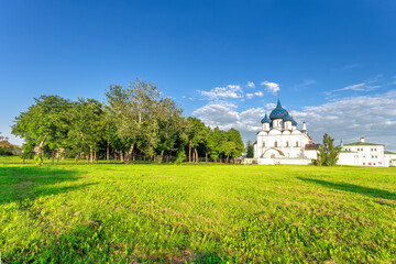 Suzdal, Vladimir region, Russia, Golden Ring: - The Suzdal Kremlin is the oldest part of the Russian city of Suzdal, the Cathedral of the Nativity of the Blessed Virgin Mary in the Suzdal Kremlin. Sum