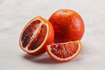 Red Sicilian orange ripe and juicy