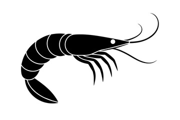 shrimp silhouette vector illustration