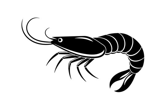 recommend clip art: shrimp silhouette vector illustration