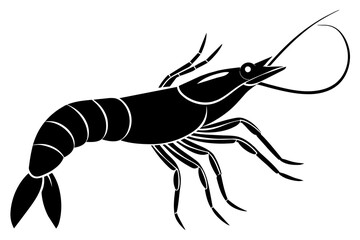 shrimp silhouette vector illustration