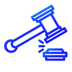 judge struck the gavel gradient icon style