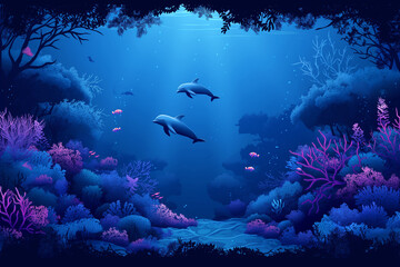 “Heart of the Ocean: A Serene Underwater World Teeming with Marine Life”