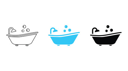 Bathtub icon trendy design template on white background