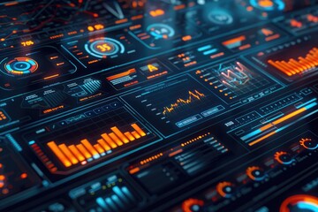 Interactive decision support system dashboard, strategic analysis, 3d, moody light, focus on critical data points, futuristic, Multilayer, Command center backdrop