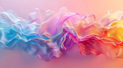 rainbow colors, wave gradient shape over Blush pink background, round, centered