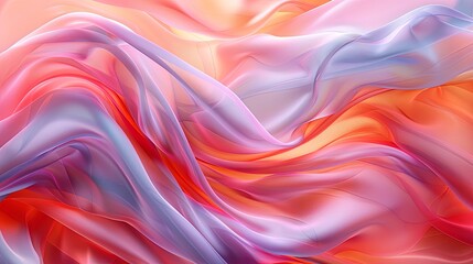 Obraz premium Flowing silk, vibrant pastels, digital painting, smooth surfaces, ethereal