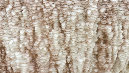 Texture of travertines of Baskale, a small travertine in Van Province of South-eastern Region of Turkey
