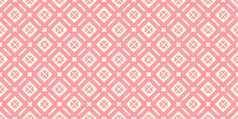 A pink and white patterned fabric with a diamond shape design © Pattern Collector