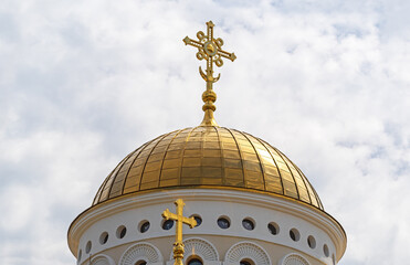 a cross on top of a Christian church