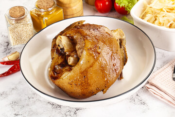 Baked pork knee with spices