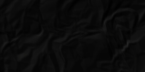 Abstract dark black wave paper crumpled texture. black fabric textured crumpled paper background. panorama black paper texture background, crumpled pattern texture background.