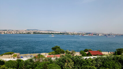Fototapeta premium A view of the southern end of the Bosphorus opening to the Marmara Sea
