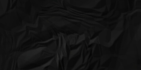 Abstract dark black wave paper crumpled texture. black fabric textured crumpled white paper background. panorama black wrinkly paper texture background, crumpled pattern texture background.