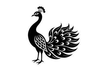 peacock silhouette vector illustration