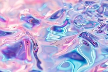 Fototapeta premium Generate a seamless pattern with holographic liquid surfaces, reflecting and refracting light in stunning hues of pink, blue, and purple