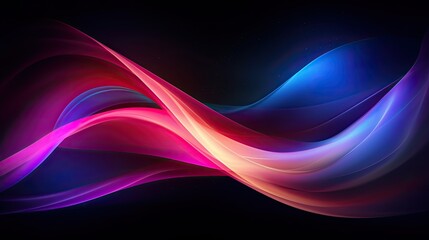 Abstract blurred colorful gradient waves in dark space