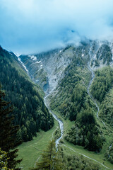 Fototapeta na wymiar Landscape view of the Swiss Alps, shot in the Trient Valley, Valais, Switzerland