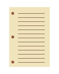 Note sheet, notepad page. Isolated vector illustration for your text.