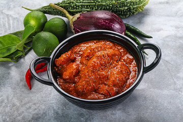 Indian cuisine - butter chicken with sauce